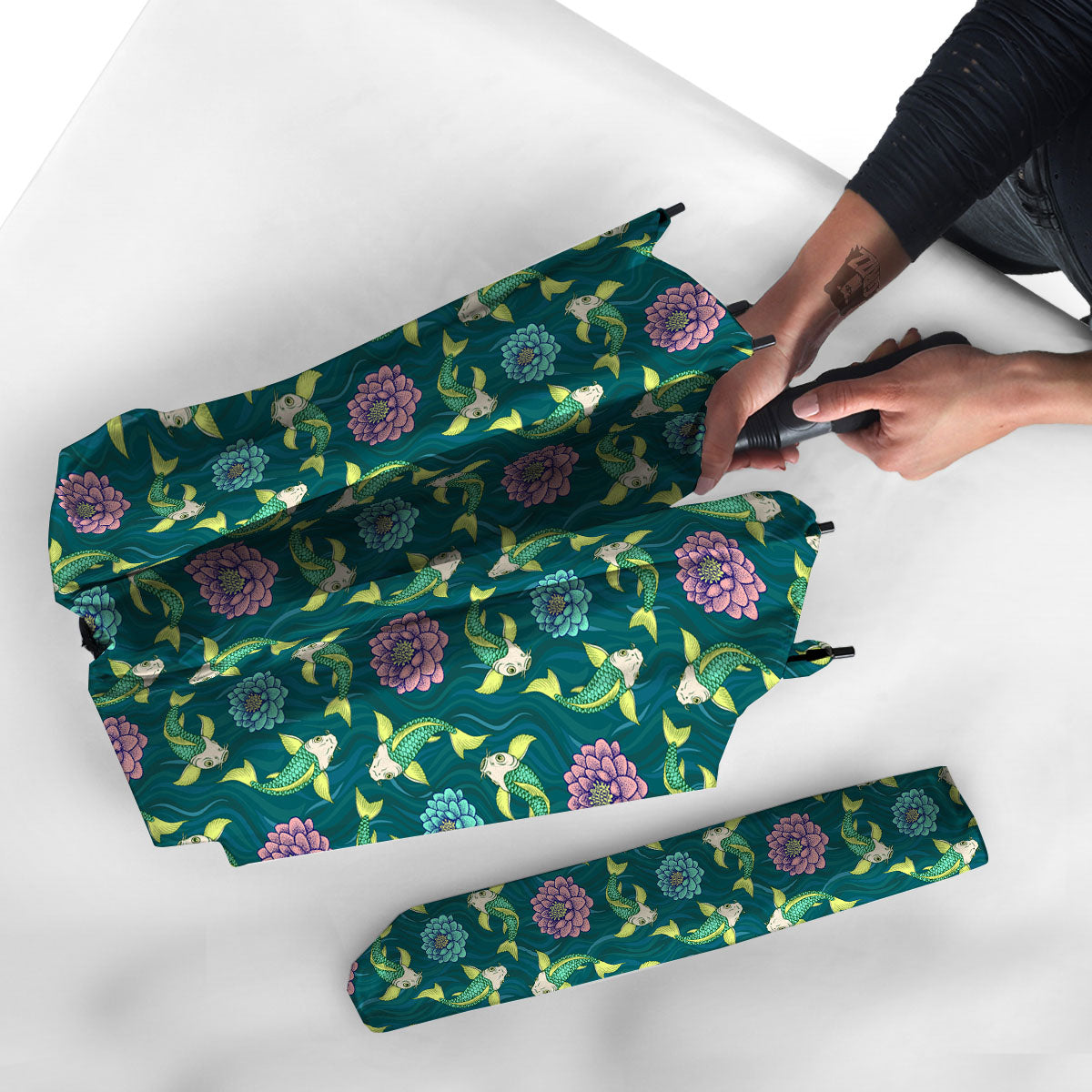 Tattoo Koi Carp Japanese Print Pattern Umbrella-grizzshop