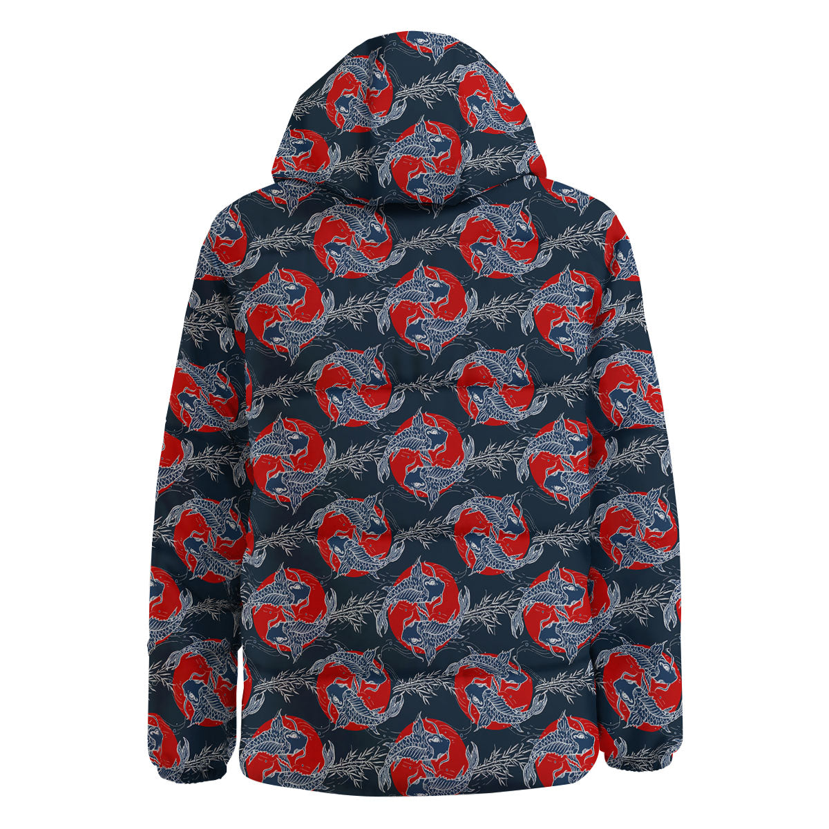 Tattoo Koi Fish Japanese Print Pattern Down Jacket-grizzshop