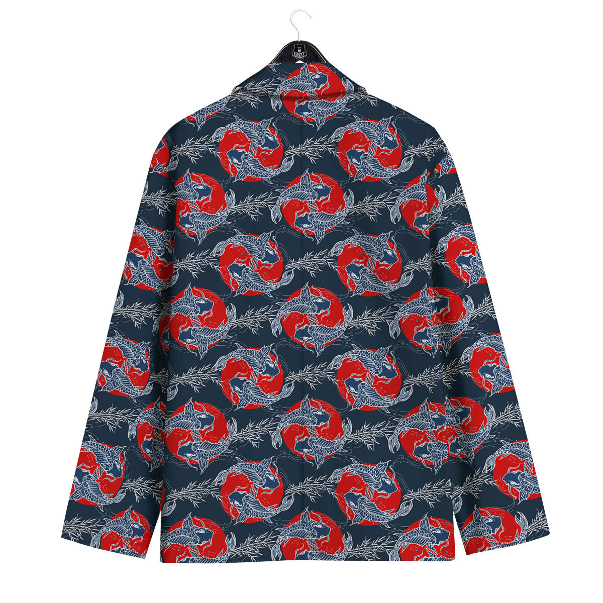 Tattoo Koi Fish Japanese Print Pattern Men's Sport Coat-grizzshop