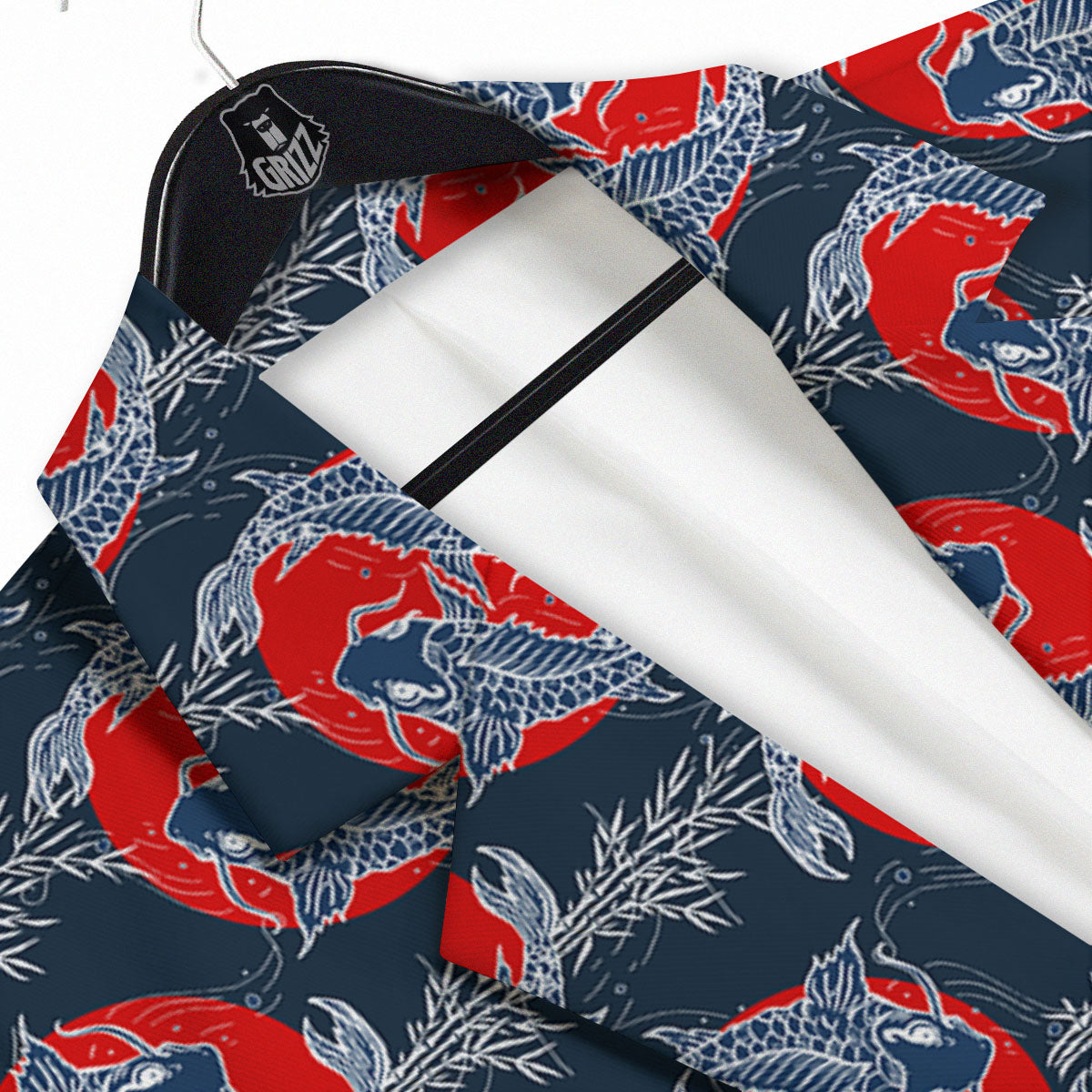 Tattoo Koi Fish Japanese Print Pattern Men's Sport Coat-grizzshop