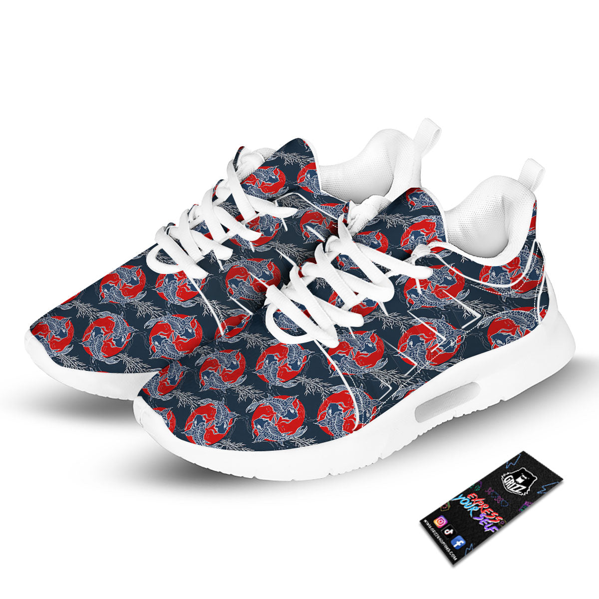 Tattoo Koi Fish Japanese Print Pattern Tennis Shoes-grizzshop