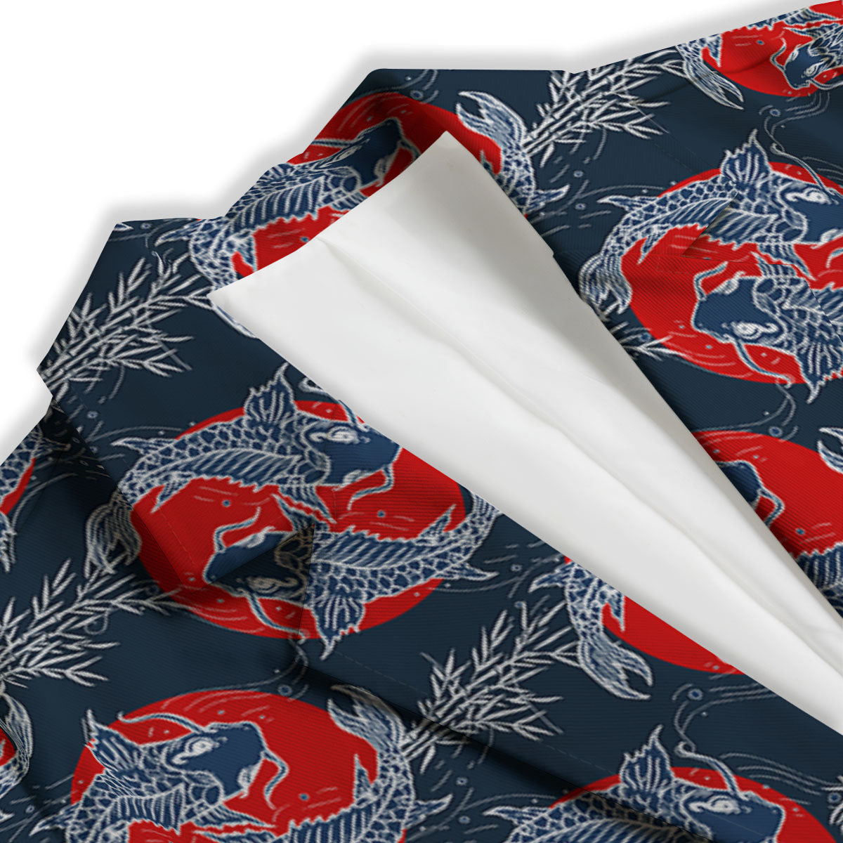 Tattoo Koi Fish Japanese Print Pattern Women's Blazer-grizzshop