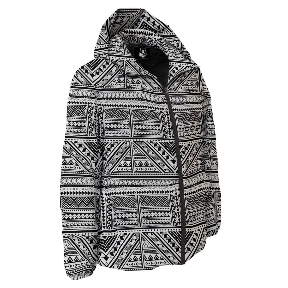 Tattoo Maori Polynesian Print Pattern Down Jacket-grizzshop