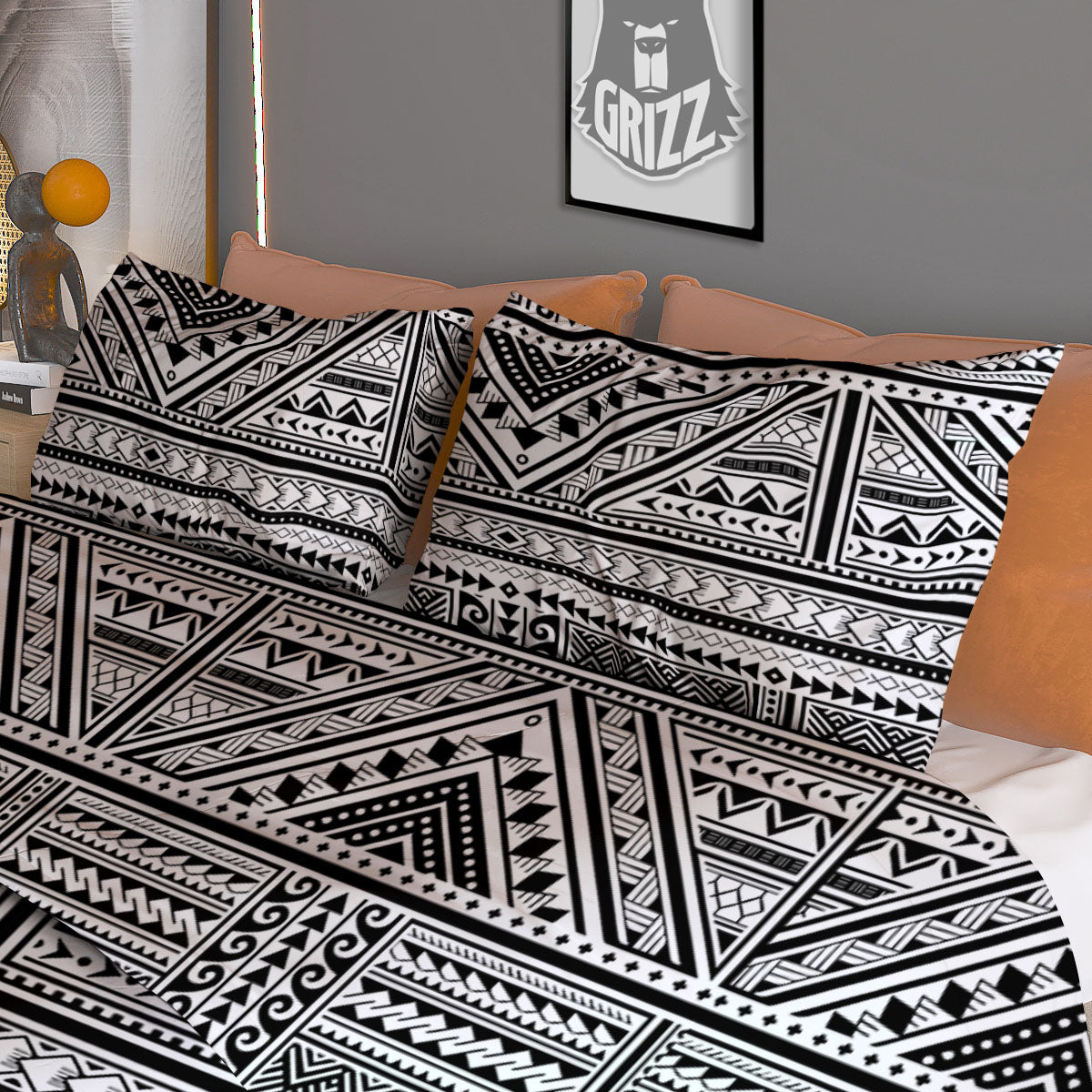 Tattoo Maori Polynesian Print Pattern Duvet Cover Bedding Set