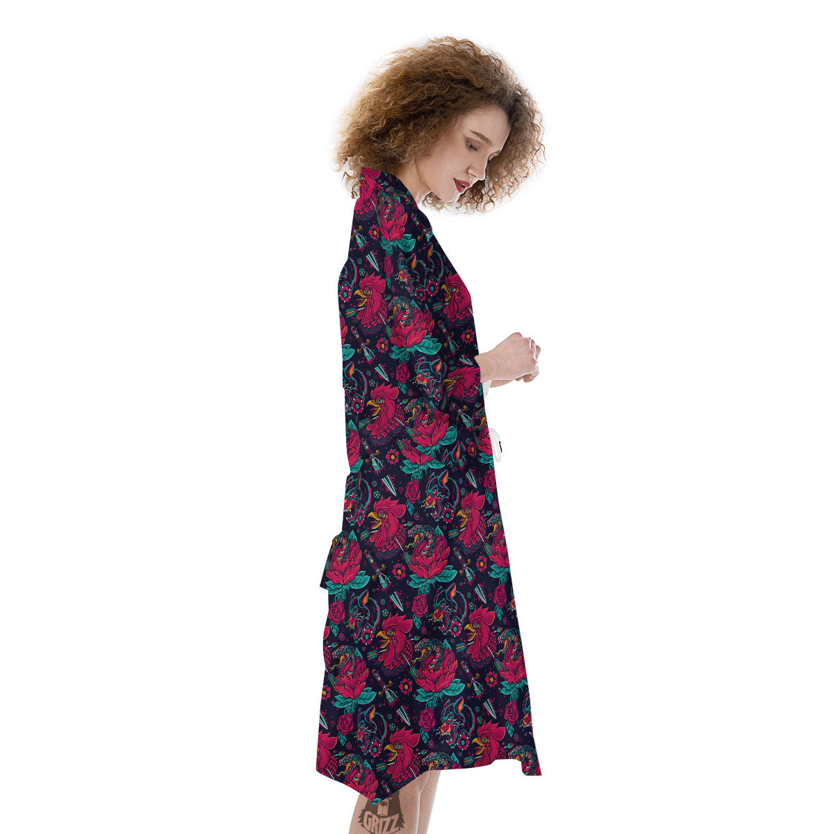 Tattoo Old School Print Pattern Kimono-grizzshop