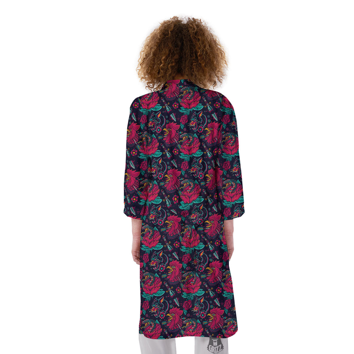 Tattoo Old School Print Pattern Kimono-grizzshop