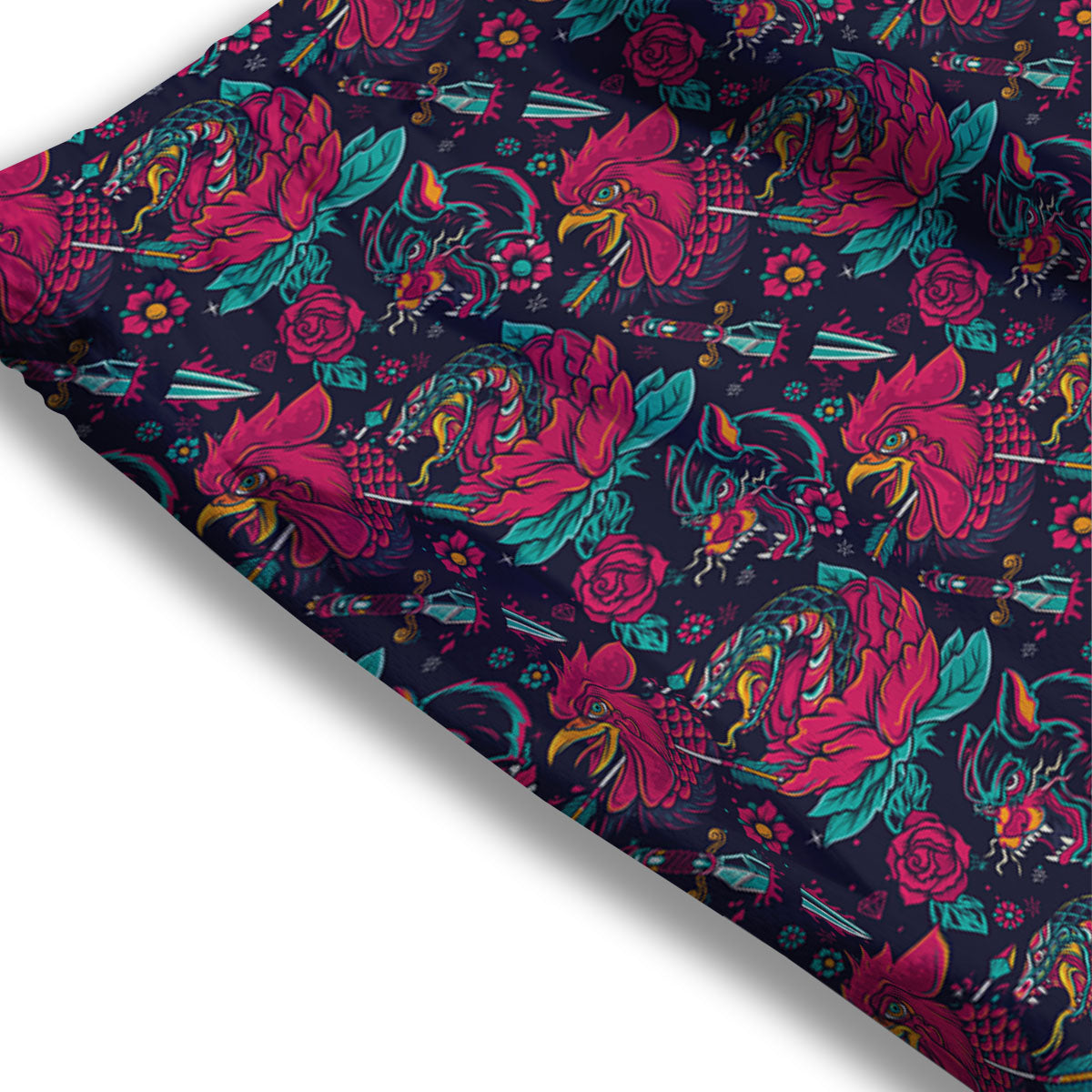 Tattoo Old School Print Pattern Mesh Shorts