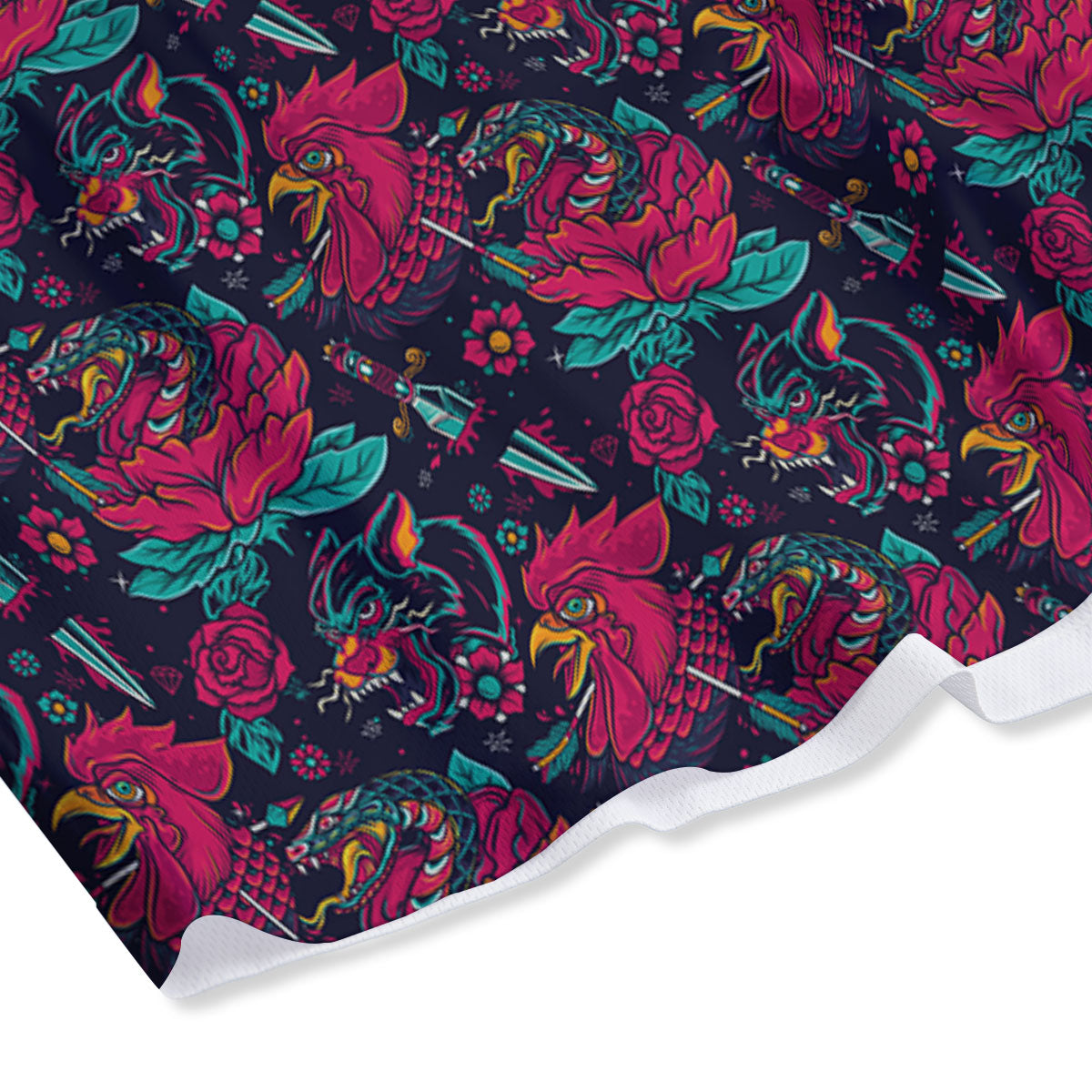 Tattoo Old School Print Pattern Mesh Shorts