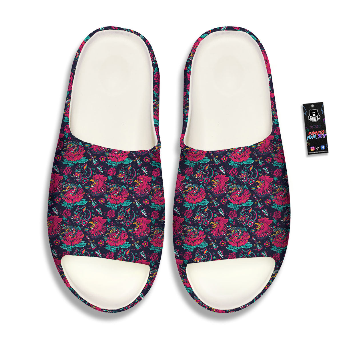 Tattoo Old School Print Pattern Sandals-grizzshop