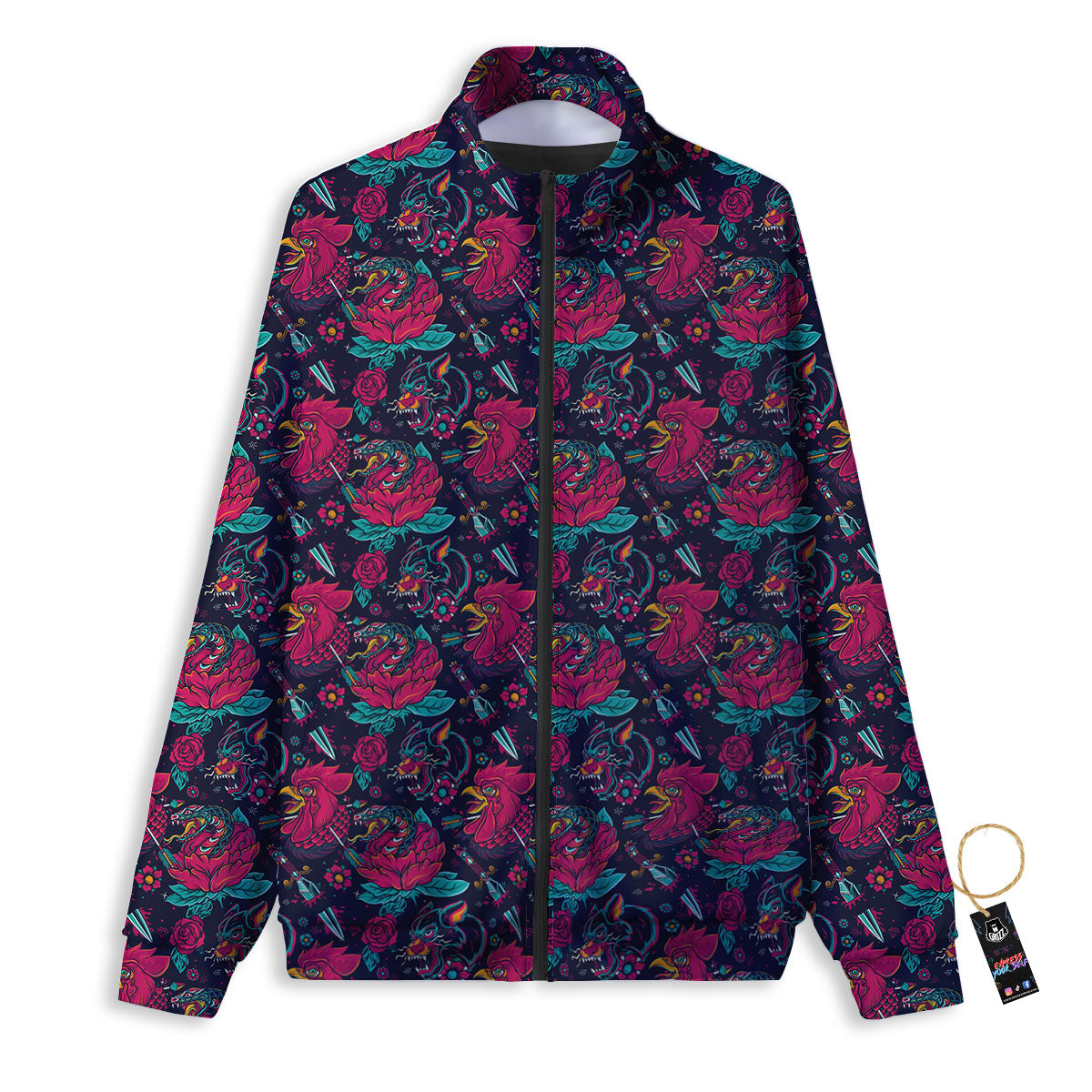 Tattoo Old School Print Pattern Track Jacket-grizzshop
