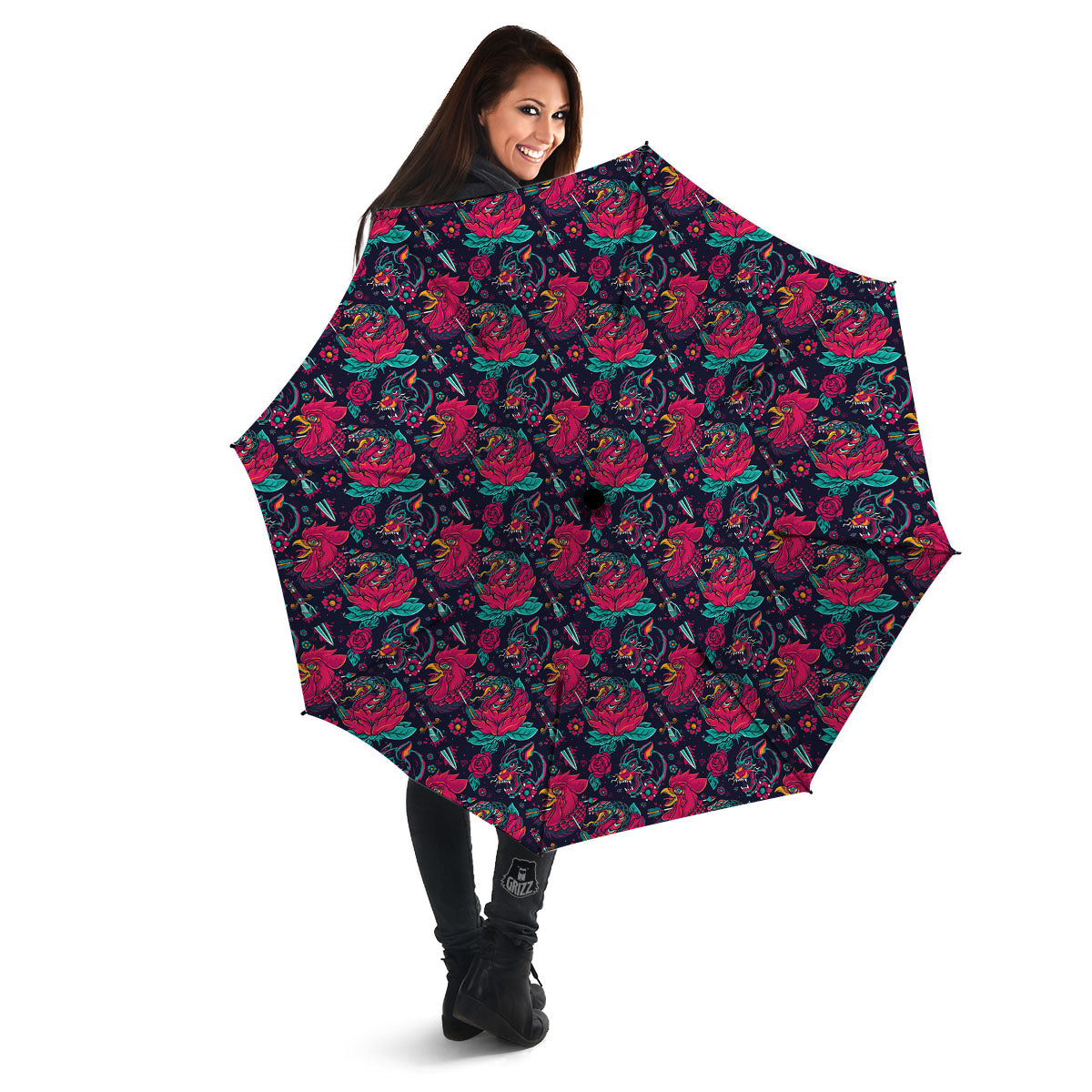 Tattoo Old School Print Pattern Umbrella-grizzshop