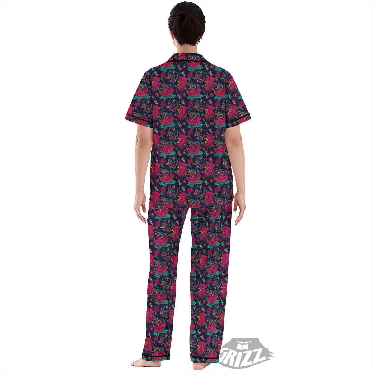 Tattoo Old School Print Pattern Women's Pajamas Set-grizzshop