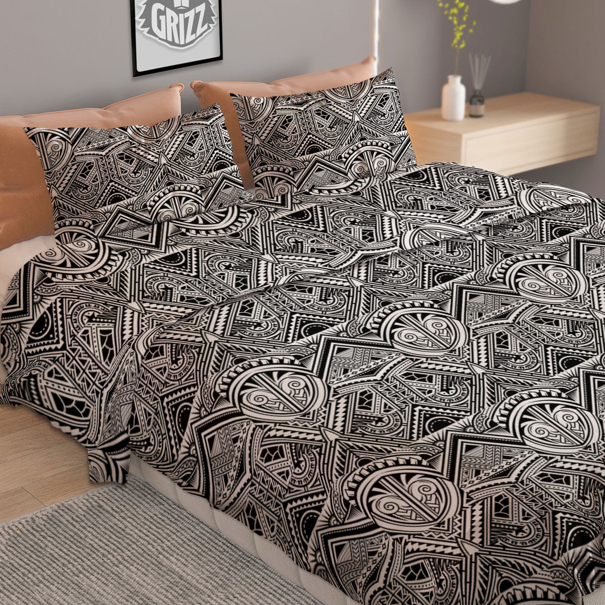 Tree Palm Trippy Print Pattern Duvet Cover Bedding Set
