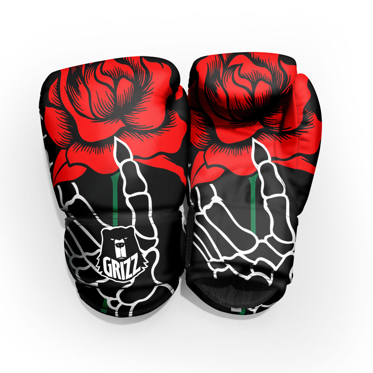 Tattoo Red Roses Print Pro Boxing Glove