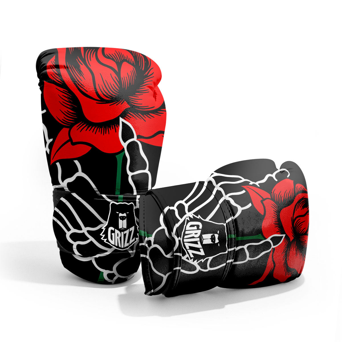 Tattoo Red Roses Print Pro Boxing Glove