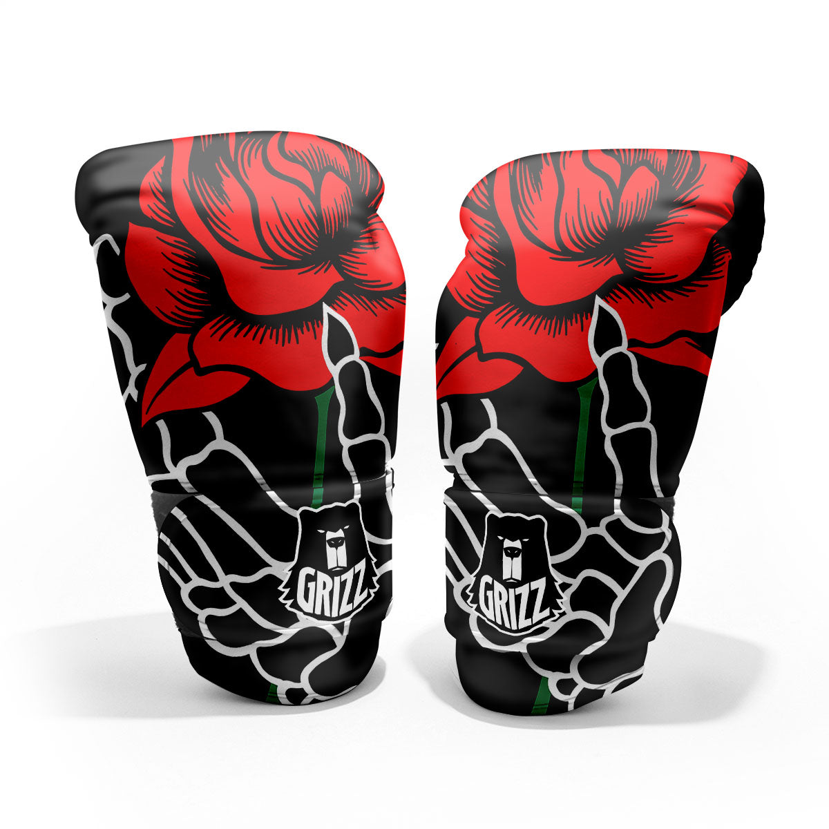 Tattoo Red Roses Print Pro Boxing Glove