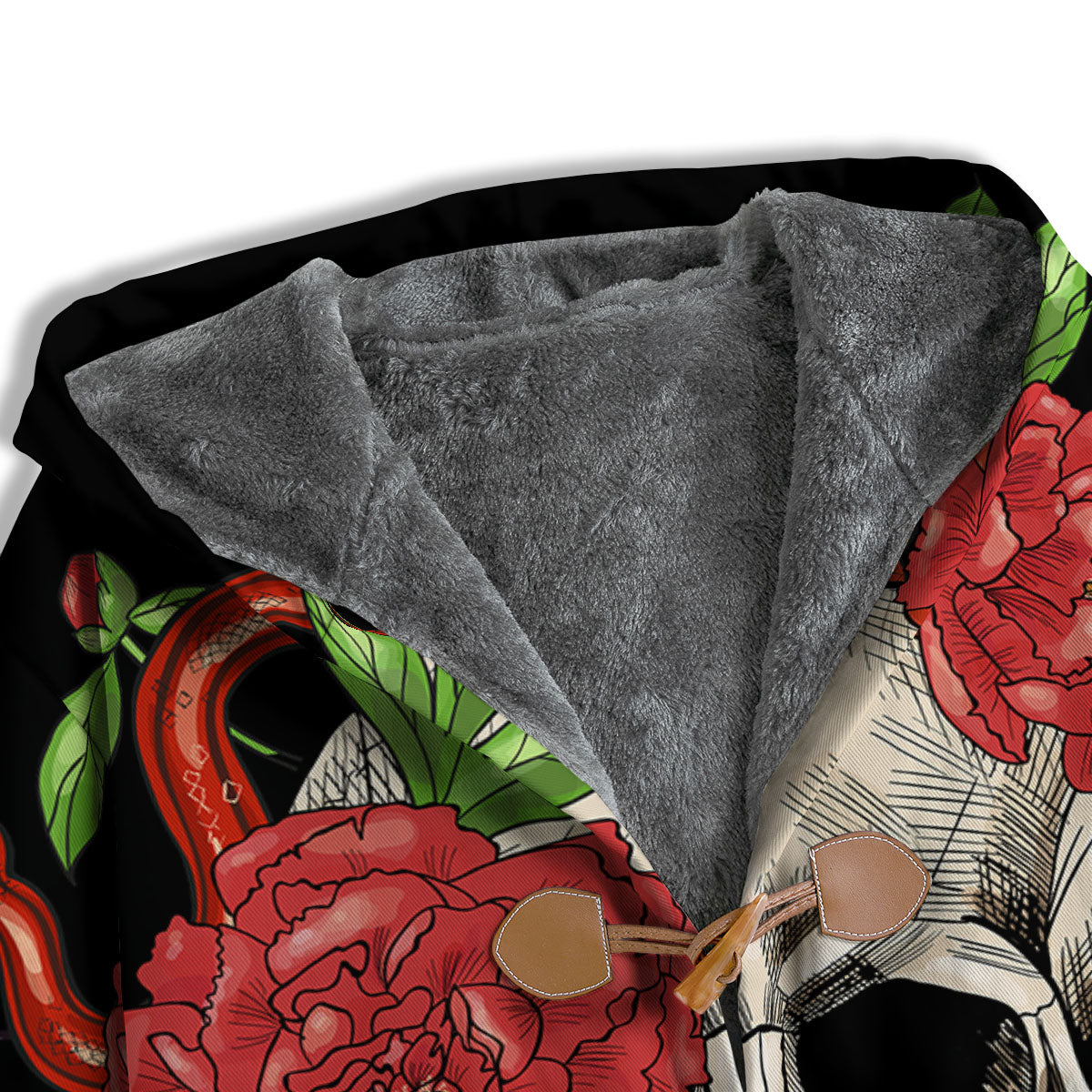 Tattoo Roses And Skull Print Men's Windbreaker Jacket-grizzshop
