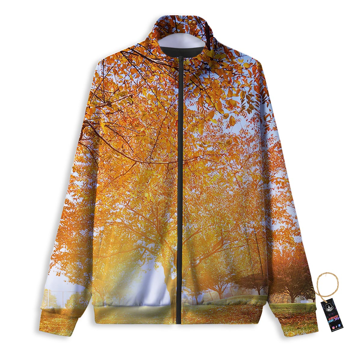 Tattoo Roses And Skull Print Track Jacket-grizzshop