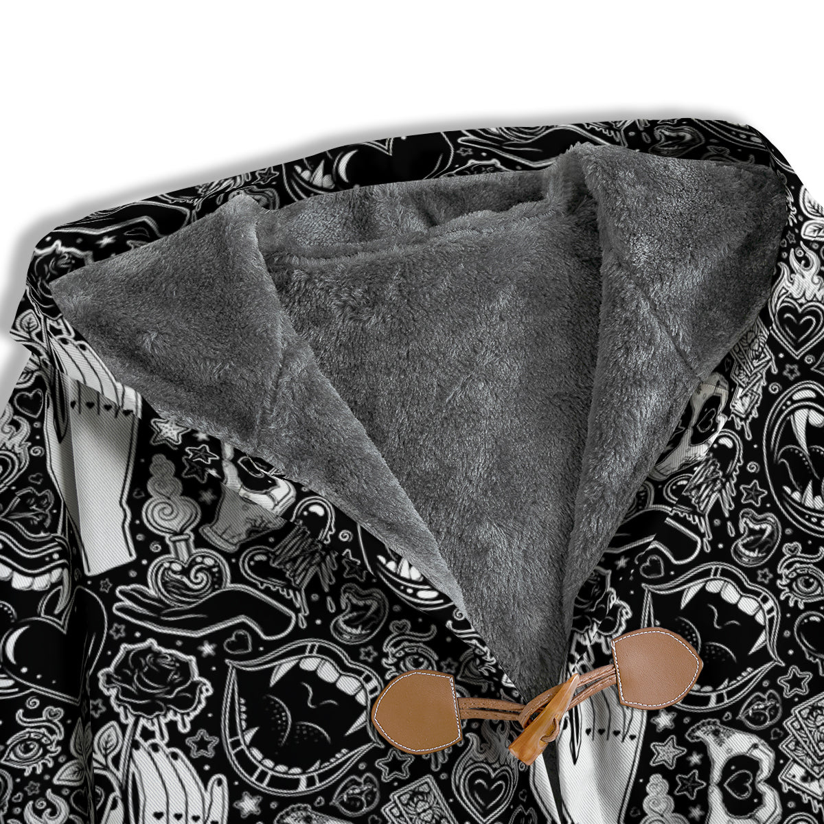 Tattoo Vampire Black and White Print Pattern Men's Windbreaker Jacket-grizzshop