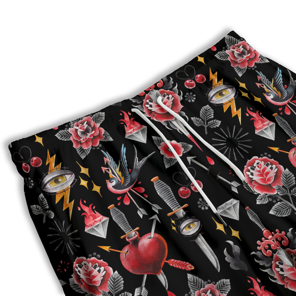 Tattoo Watercolor Print Pattern Men's Athletic Shorts