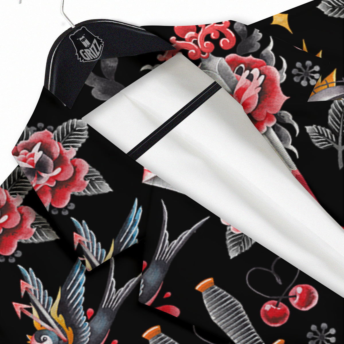 Tattoo Watercolor Print Pattern Men's Sport Coat-grizzshop