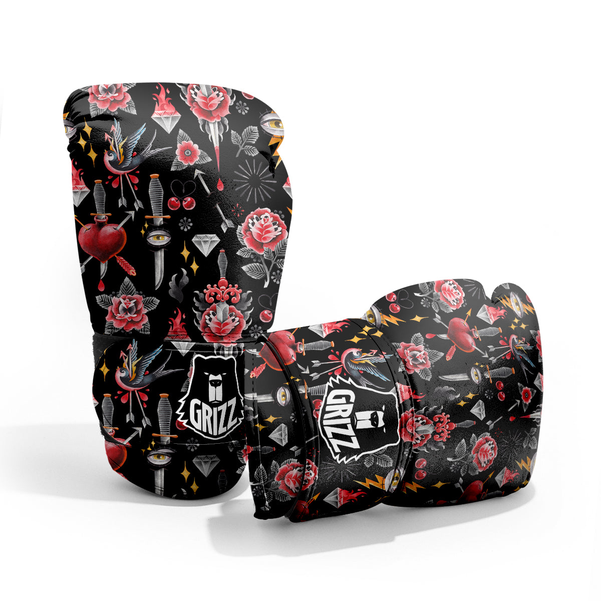 Tattoo Watercolor Print Pattern Pro Boxing Glove