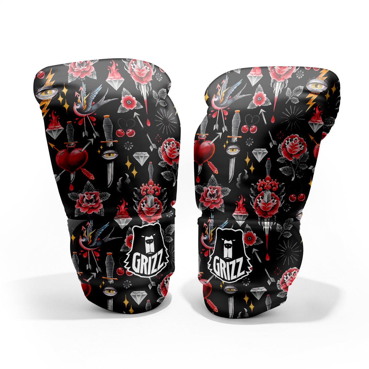 Tattoo Watercolor Print Pattern Pro Boxing Glove