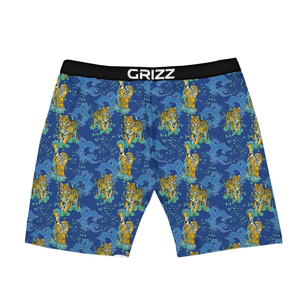 Tattoo Blue Tiger Print Pattern Boxer Briefs