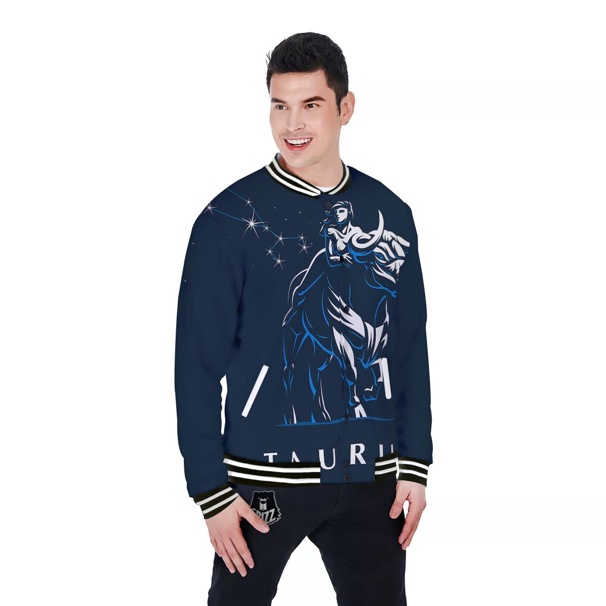Taurus Constellation Sign Print Baseball Jacket-grizzshop