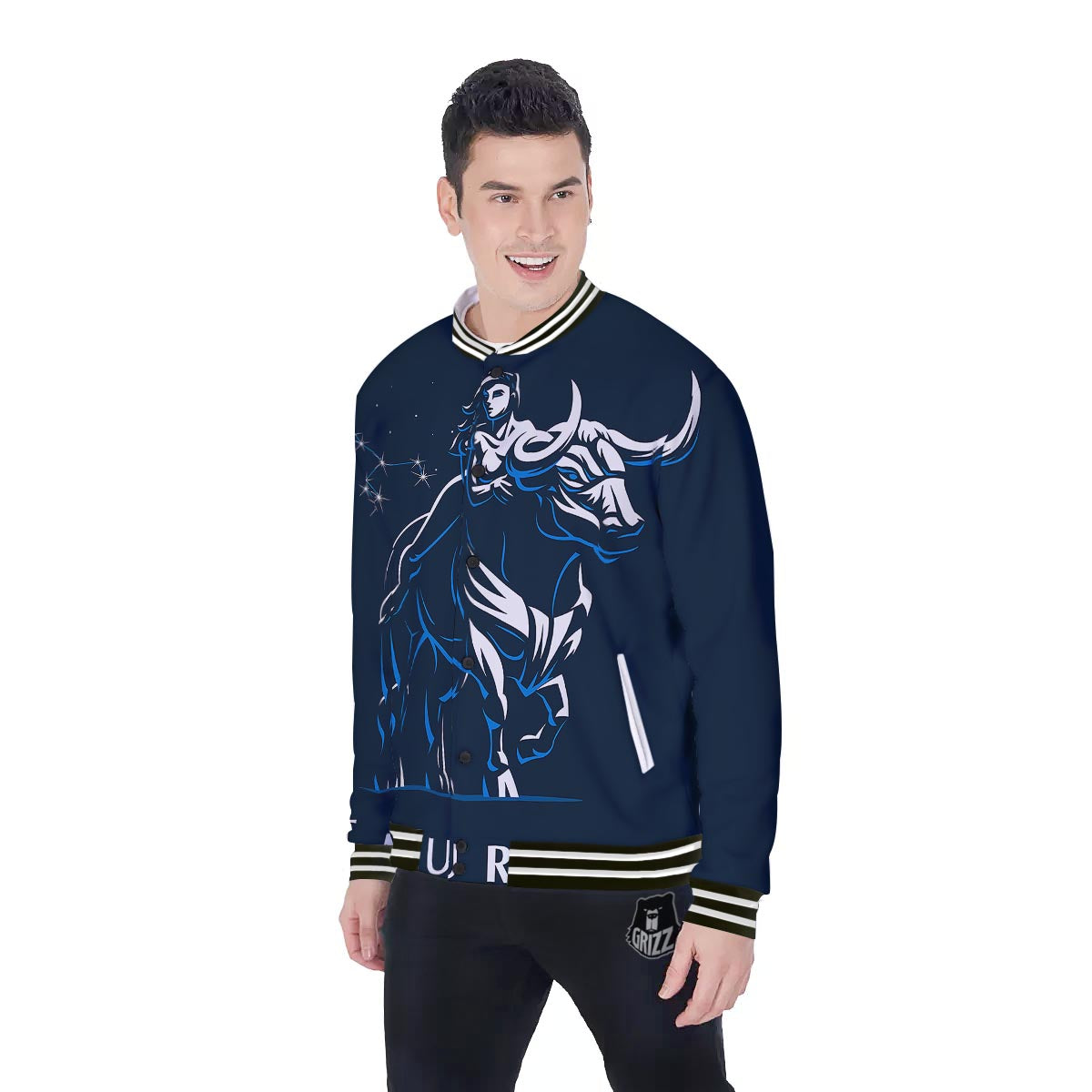 Taurus Constellation Sign Print Baseball Jacket-grizzshop