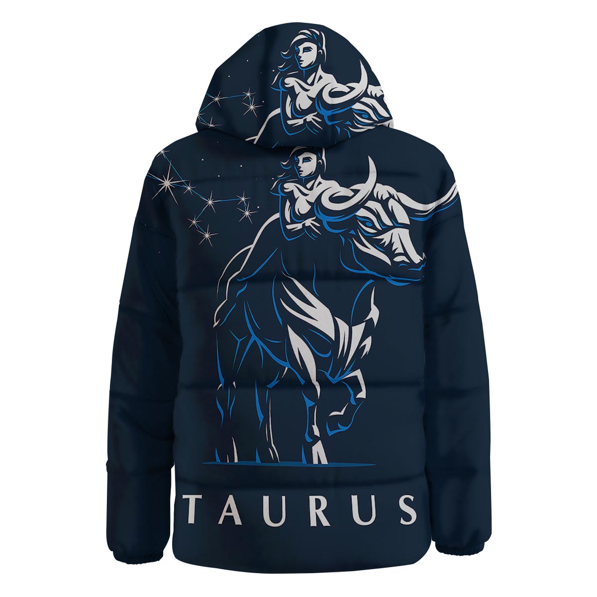 Taurus Constellation Sign Print Down Jacket-grizzshop