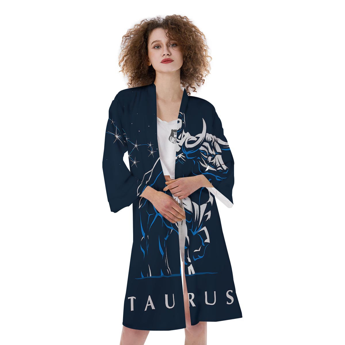 Taurus Constellation Sign Print Kimono-grizzshop