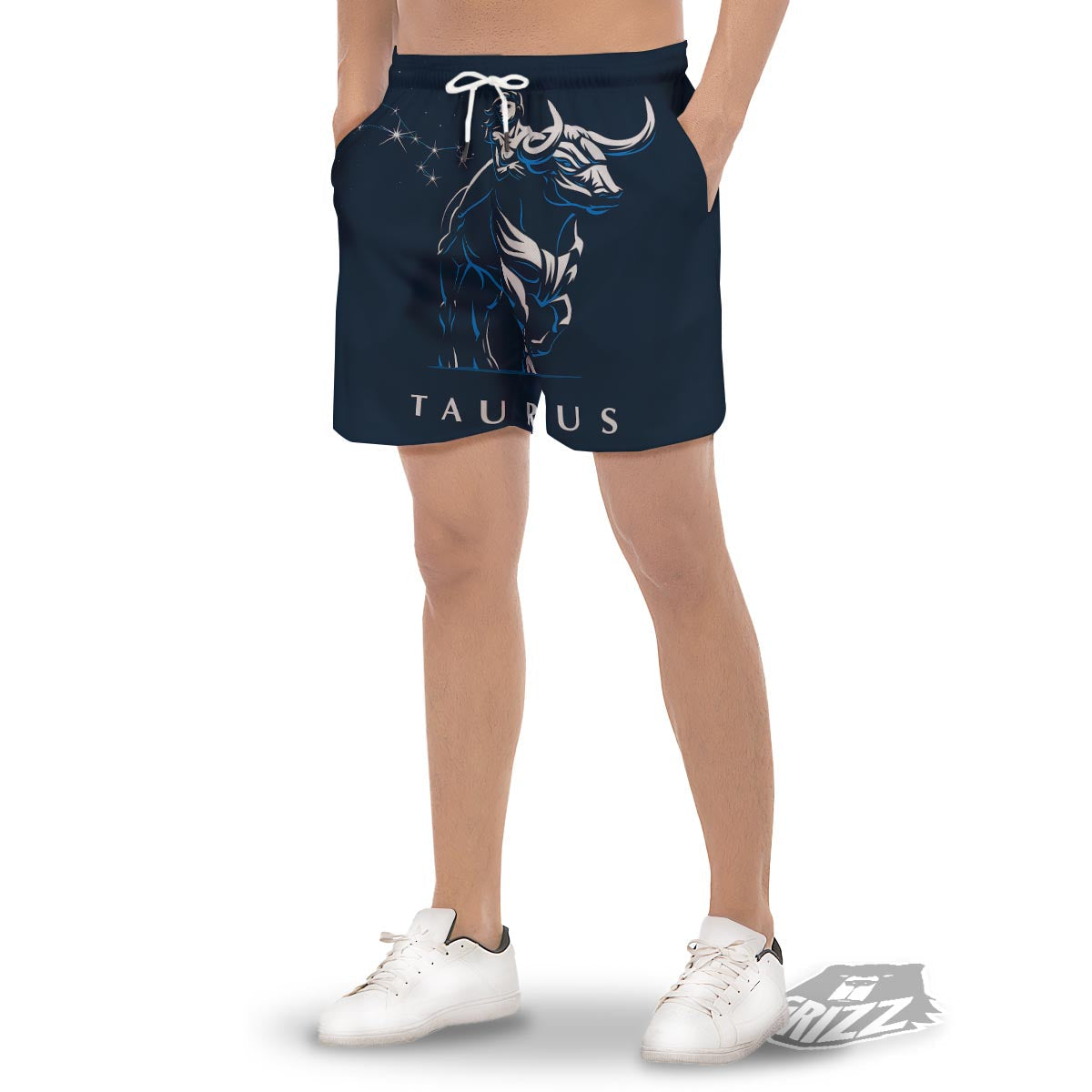 Taurus Constellation Sign Print Men's Gym Shorts-grizzshop
