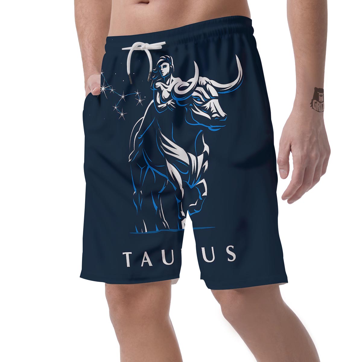 Taurus Constellation Sign Print Men's Shorts-grizzshop