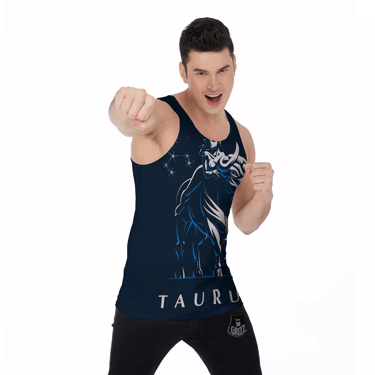 Taurus Constellation Sign Print Men's Tank Top-grizzshop