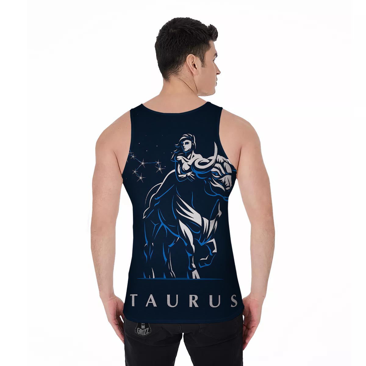 Taurus Constellation Sign Print Men's Tank Top-grizzshop