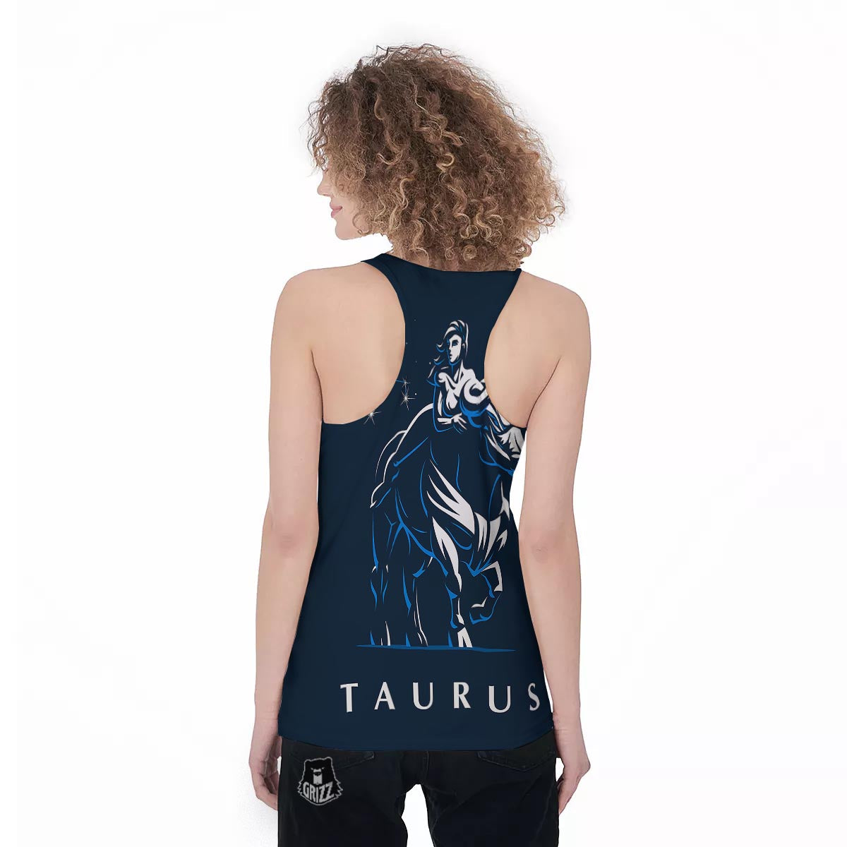 Taurus Constellation Sign Print Women's Racerback Tank Top-grizzshop