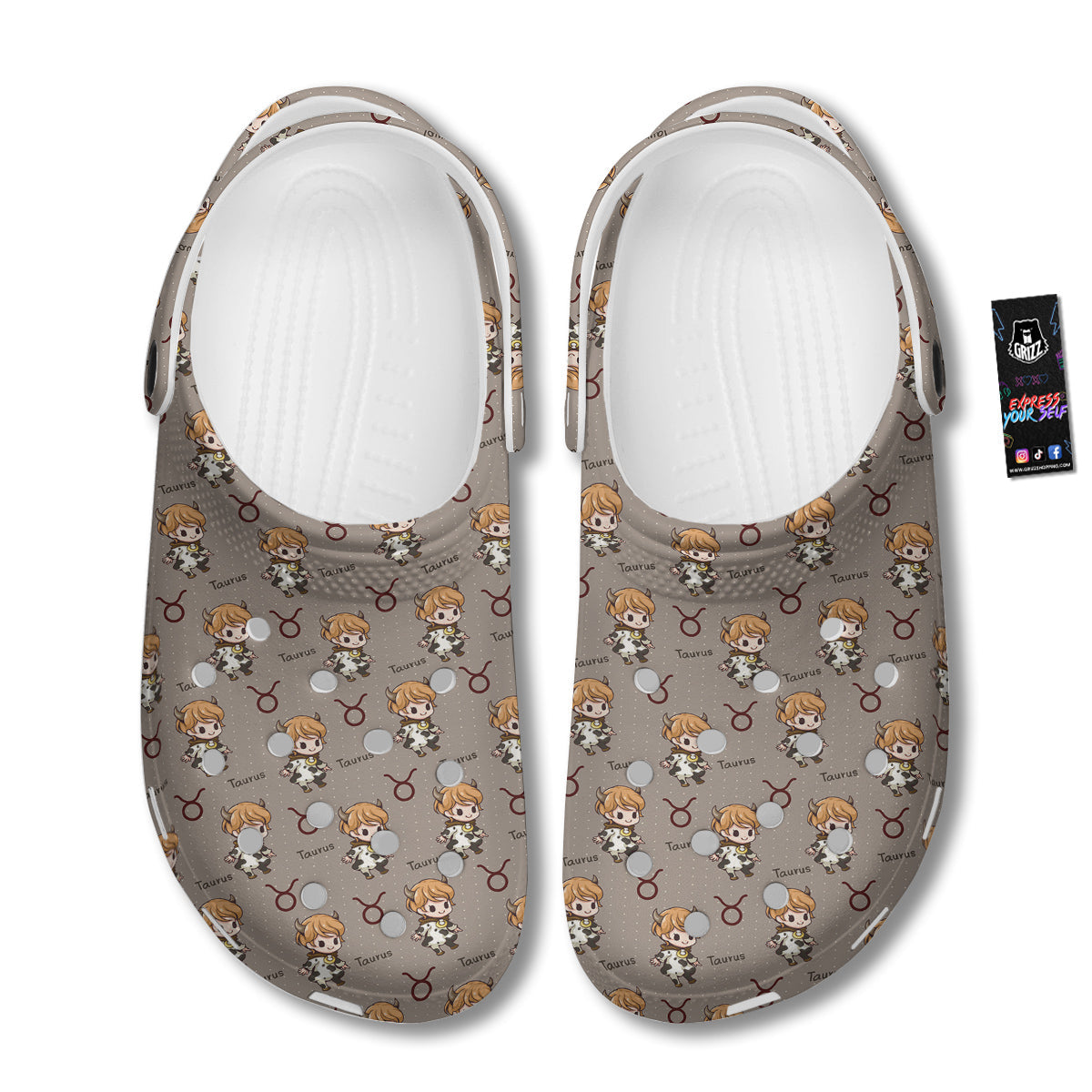 Taurus Cute Cartoon Print Pattern Clog-grizzshop
