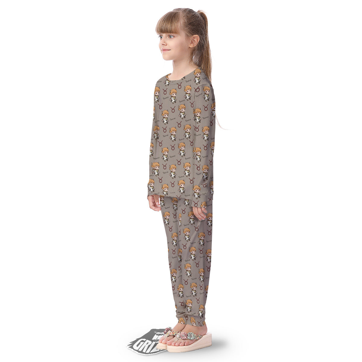 Taurus Cute Cartoon Print Pattern Kid's Pajamas-grizzshop