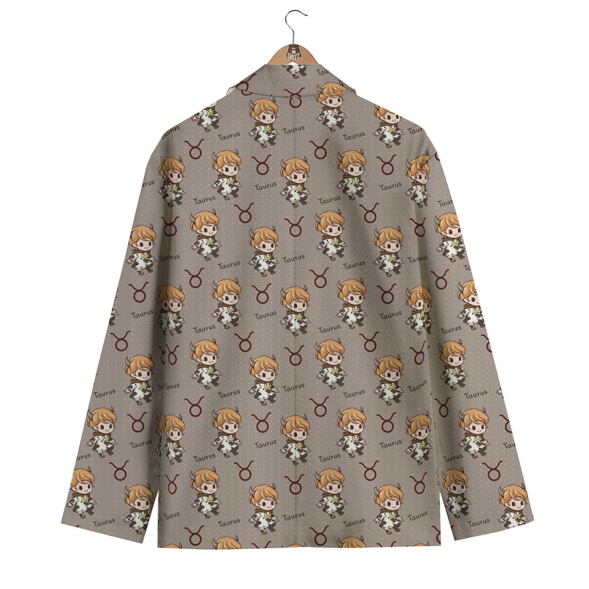 Taurus Cute Cartoon Print Pattern Men's Blazer-grizzshop