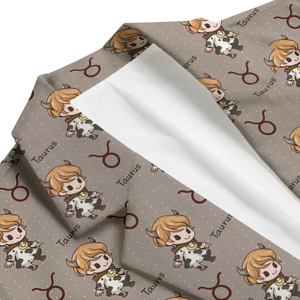 Taurus Cute Cartoon Print Pattern Men's Blazer-grizzshop