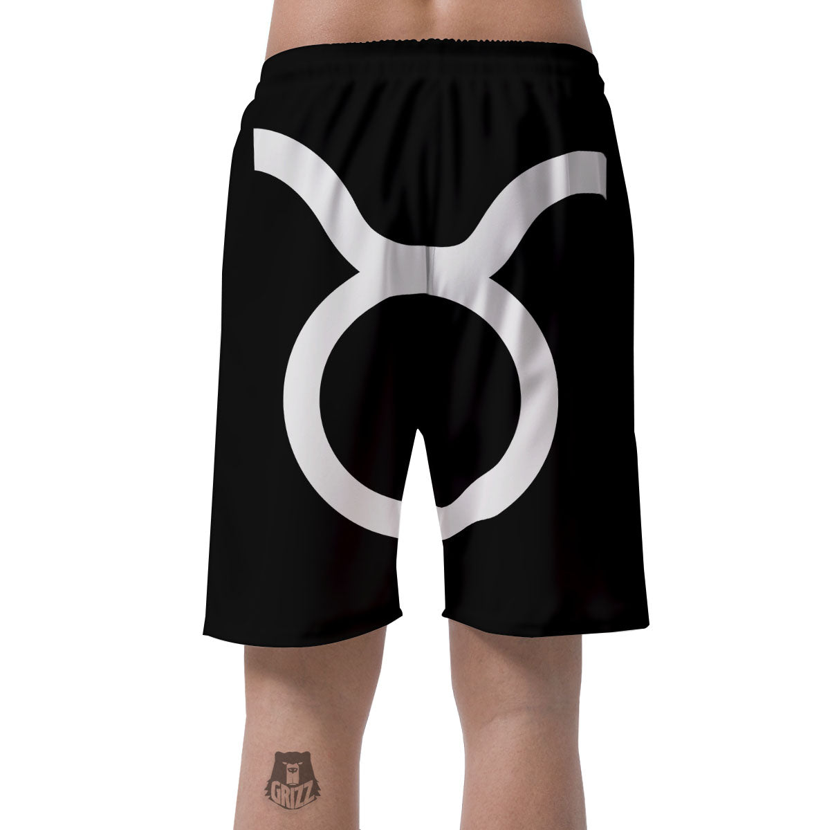 Taurus Sign White And Black Print Men's Shorts-grizzshop