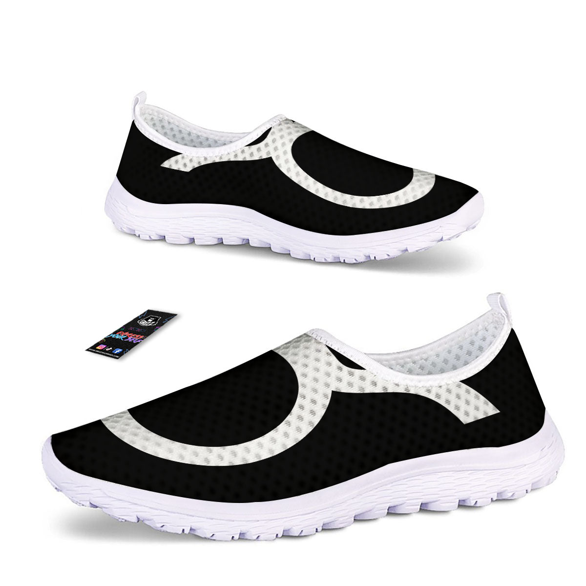 Taurus Sign White And Black Print Nurse Shoes-grizzshop