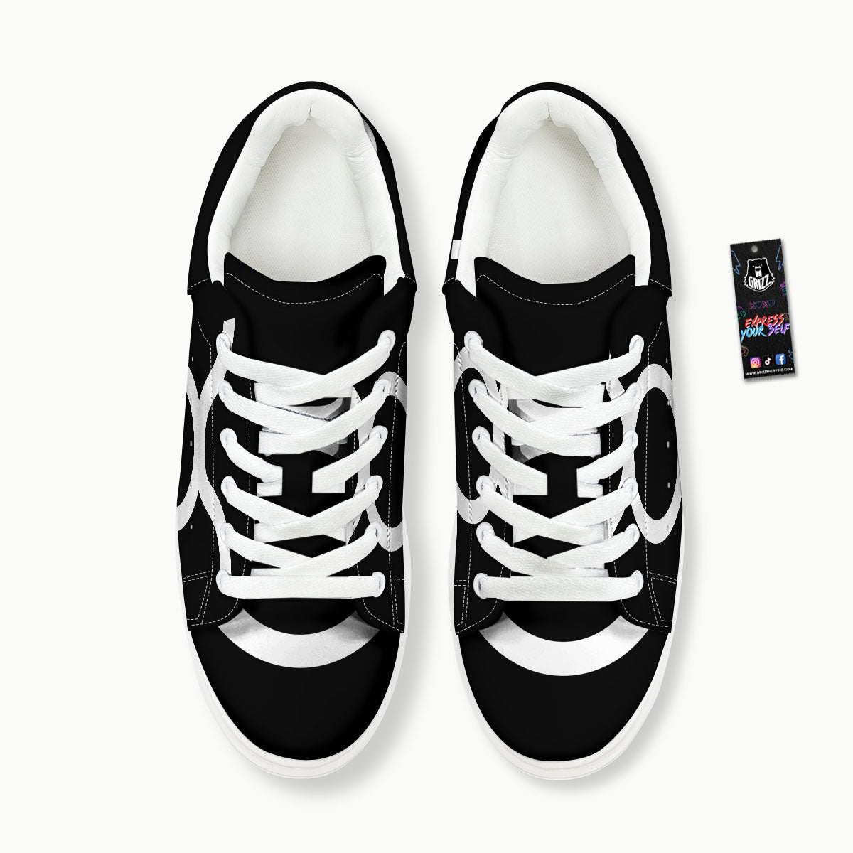 Taurus Sign White And Black Print Platform Shoes-grizzshop
