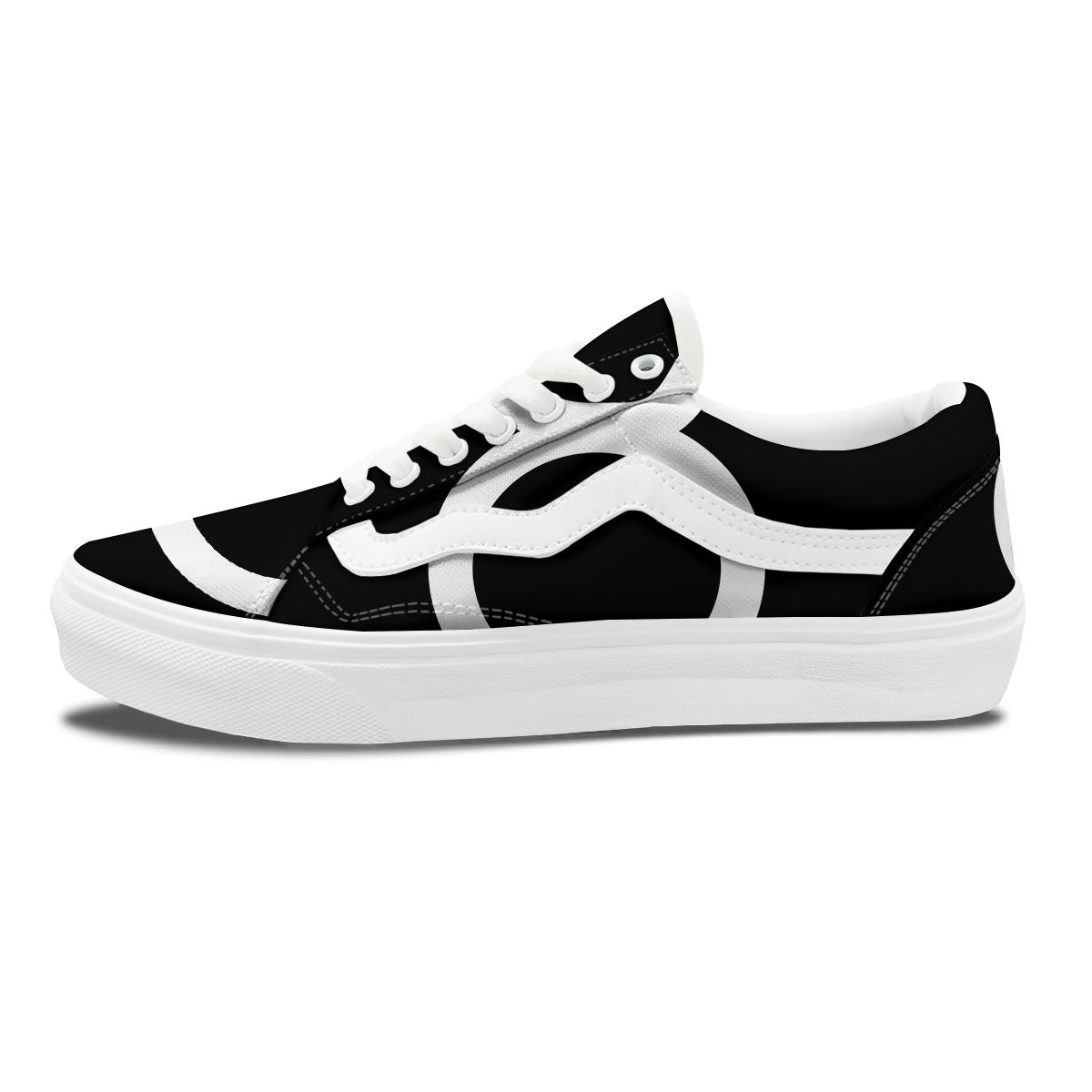 Taurus Sign White And Black Print Skate Shoes-grizzshop