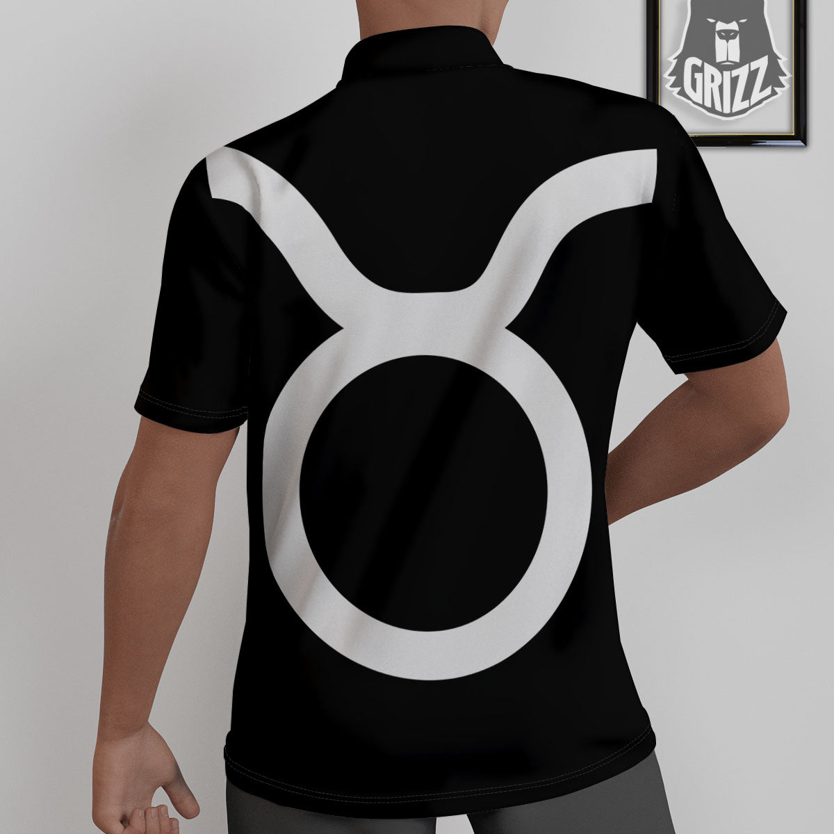 Taurus Sign White And Black Print Untucked Shirts-grizzshop