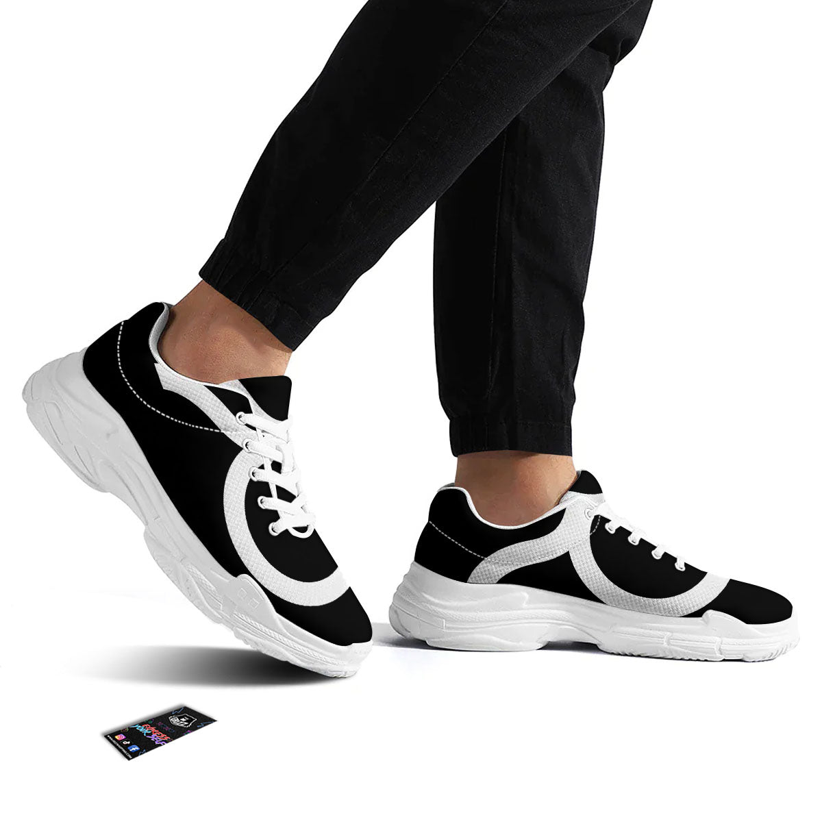 Taurus Sign White And Black Print White Chunky Shoes-grizzshop