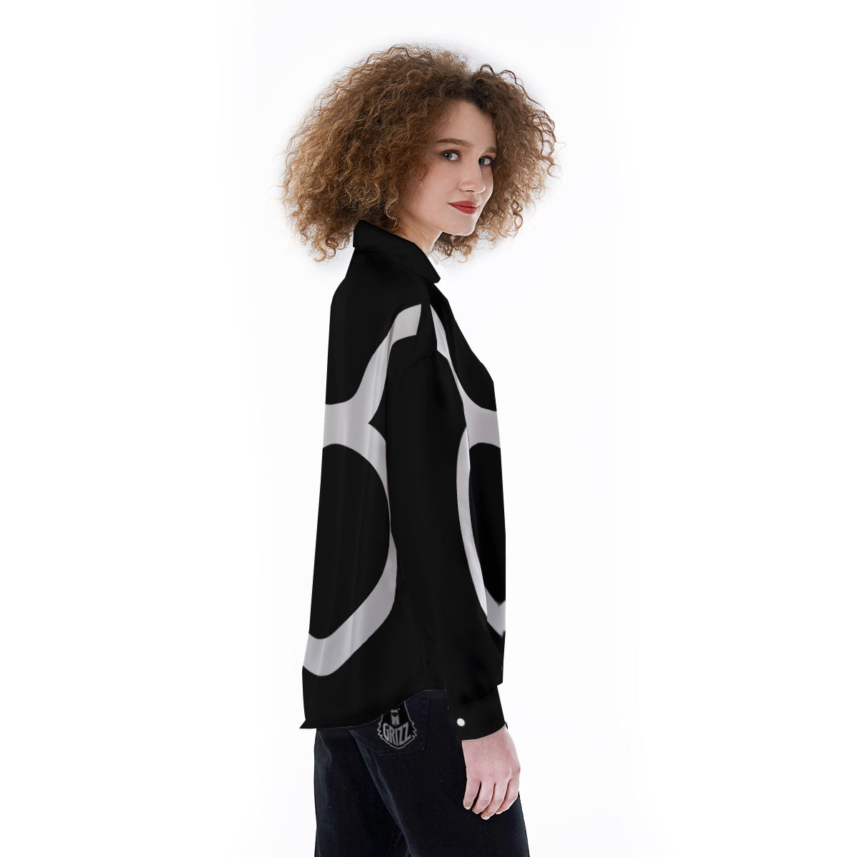 Taurus Sign White And Black Print Women's Long Sleeve Shirts-grizzshop