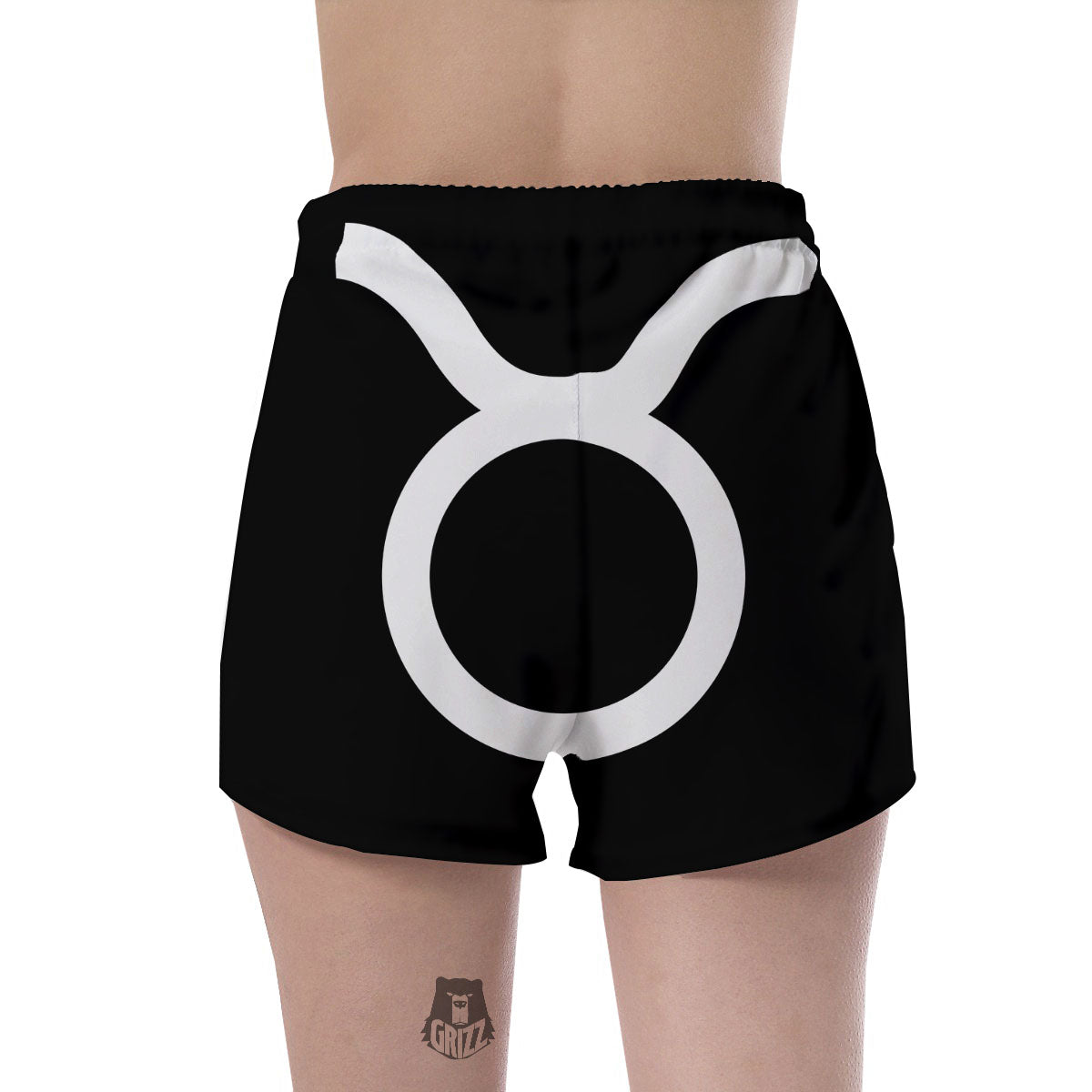 Taurus Sign White And Black Print Women's Shorts-grizzshop