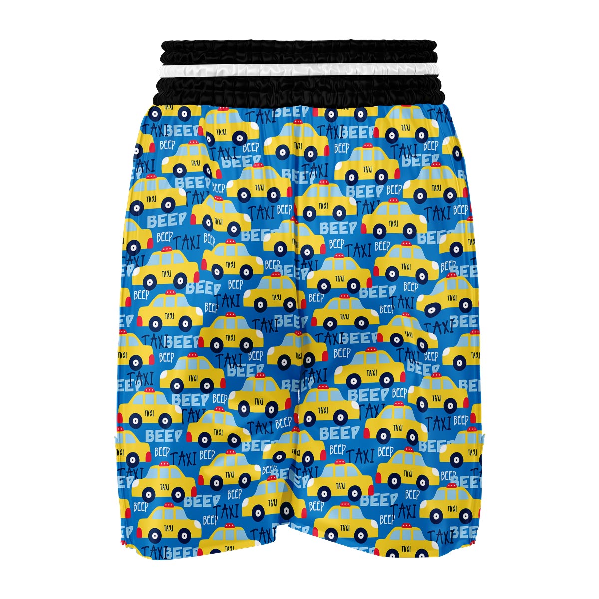 Taxi Car Pattern Print Boxing Shorts-grizzshop